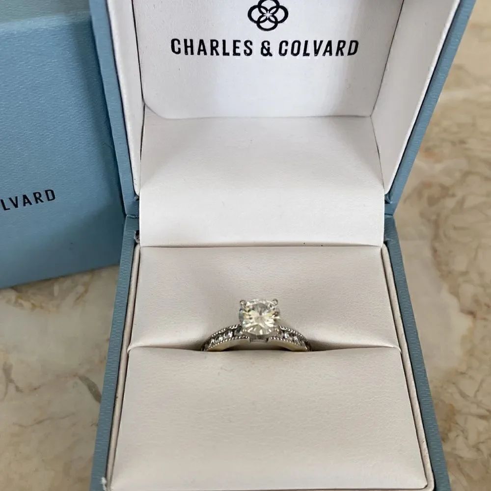 1.82 TCW 14K Charles & Colvard Forever One Moissanite Solitaire Engagement Ring